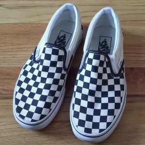 vans slip on checker board shoes